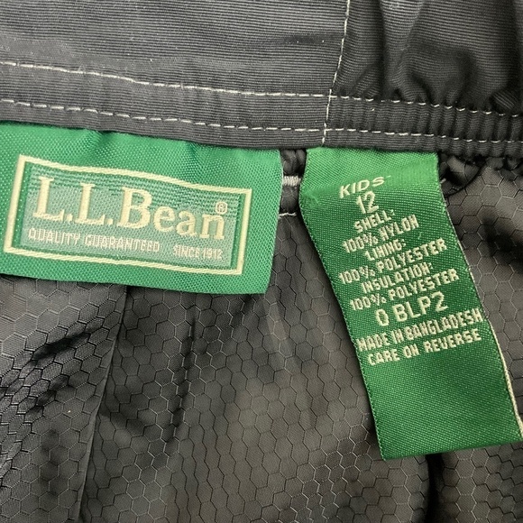 LL Bean Unisex Kids Snow Pants Reinforced Knee Lined Gray KIDS 12 Style# 0 BLP2 - Picture 11 of 13